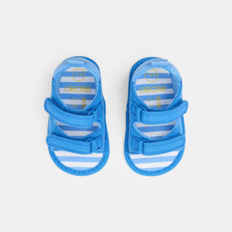 Obaibi Πέδιλα πάνινα με αυτοκόλλητη ταινία μπλε για μωρά αγοράκια