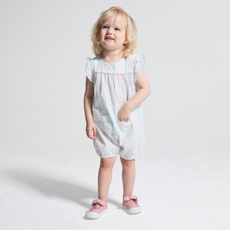 Obaibi Ολόσωμη φόρμα ριγέ πολύχρωμη για μωρά κοριτσάκια