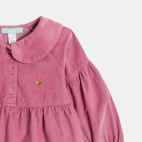 Obaibi Φόρεμα από κοτλέ βελούδο ροζ για μωρά κοριτσάκια