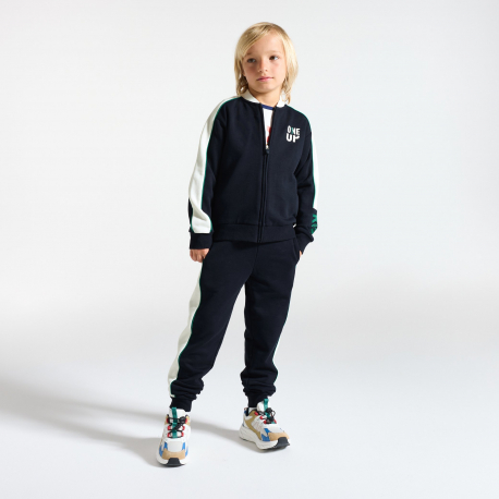 Okaidi Φούτερ  από χνουδωτό ύφασμα δίχρωμο γκρι για αγόρια