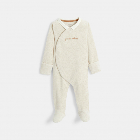 Obaibi Φορμάκι ύπνου από κοτλέ βελούδο μπεζ για μωρά αγοράκια