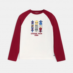 Okaidi Μπλούζα μακρυμάνικη με σχέδιο skateboard για αγόρια