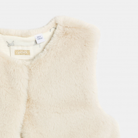 Okaidi Μπολερό από οικολογική γούνα λευκό για κορίτσια
