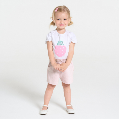 Obaibi Σορτς από ελαφρύ ύφασμα,  ψηλόμεσο για μωρά κοριτσάκια