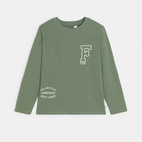 Okaidi Μπλούζα μακρυμάνικη με μήνυμα γκρι για αγόρια