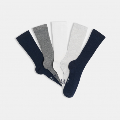 Okaidi Chaussettes point fantaisie bleu marine garcon (lot de 5)