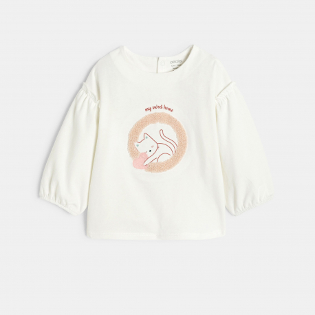 Obaibi Μπλούζα με γατάκια λευκή για μωρά κοριτσάκια