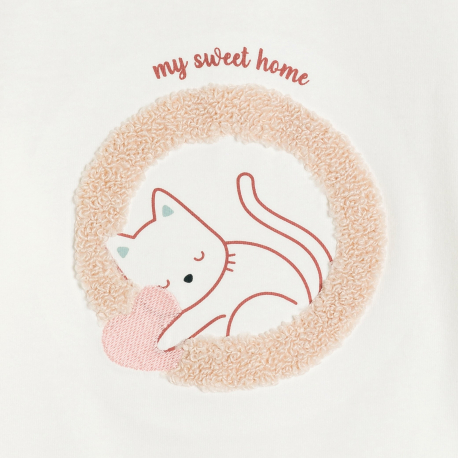 Obaibi Μπλούζα με γατάκια λευκή για μωρά κοριτσάκια