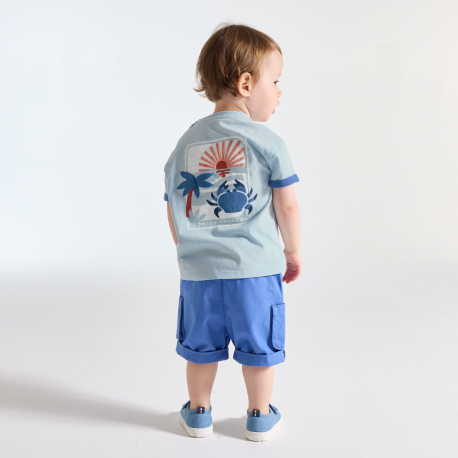 Obaibi T-shirt από μακό μπλε για μωρά αγοράκια