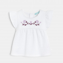 Obaibi Τ-shirt κεντημένο, φλοράλ και σορτς από ύφασμα για μωρά κοριτσάκια