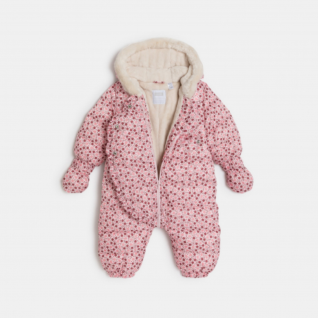 Obaibi Φόρμα ολόσωμη με επένδυση γούνα με σχέδιο φρούτα για μωρά κοριτσάκια