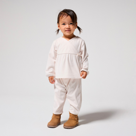 Obaibi Σύνολο μπεζ από βελούδο για μωρά κοριτσάκια