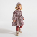 Obaibi Φόρεμα με τυπωμένα λεοπάρ σχέδιο και μπορντό κολάν για μωρά κοριτσάκια