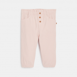 Obaibi Παντελόνι από βελούδο κοτλέ με ελαστική μέση ροζ για μωρά κοριτσάκια