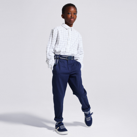 Okaidi Παντελόνι chino slim + ζώνη για αγόρια