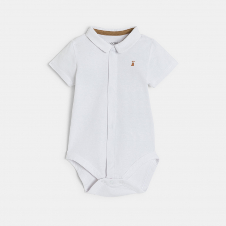 Obaibi Σαλοπέτα κοντή ριγέ και φορμάκι μπεζ για νεογέννητα αγοράκια