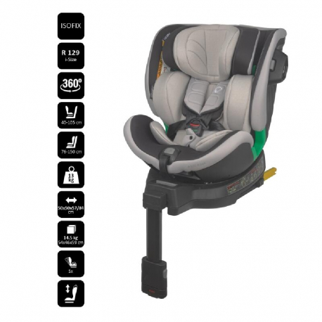 Κάθισμα αυτοκινήτου i-Size Coccolle Mago Jet Black 40-150 cm