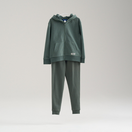 Okaidi Φούτερ με φερμουάρ και κουκούλα πράσινο για αγόρια