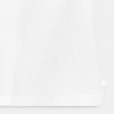 Obaibi Μπλούζα πόλο σε τυνησιακό στυλ με γαζιά και τσέπη λευκή για μωρά αγοράκια