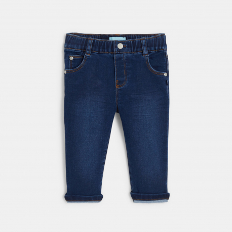 Okaidi Τζιν παντελόνι άνετο, πολύ ελαστικό μπλε, που φοριέται εύκολα, για μωρά κοριτσάκ