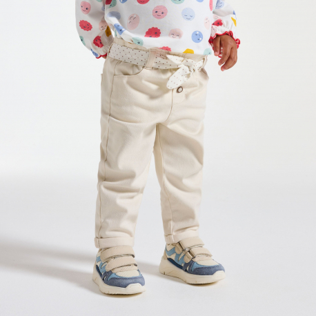 Obaibi Παντελόνι ψηλόμεσο μπεζ, για μωρά κοριτσάκια