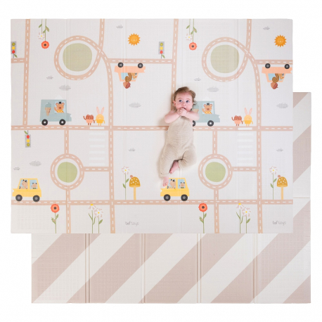 Μαλακό χαλάκι παιχνιδιού διπλής όψης Taf toys Urban Garden Highway Adventures