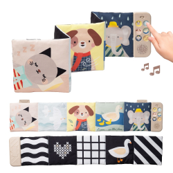 Υφασμάτινο βιβλίο με εικόνες και ήχους Taf toys Newborn Soothing Book
