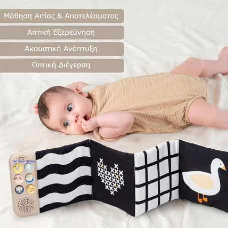 Υφασμάτινο βιβλίο με εικόνες και ήχους Taf toys Newborn Soothing Book