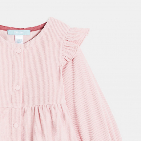 Obaibi Φόρεμα από κοτλέ βελούδο ροζ για μωρά κοριτσάκια