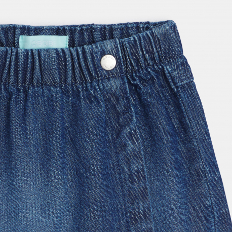 Obaibi Jupe-short en denim bleu Fille
