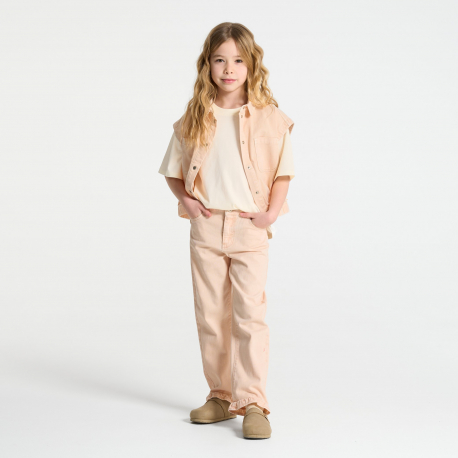 Okaidi T-shirt blanc manches courtes a motif Fille