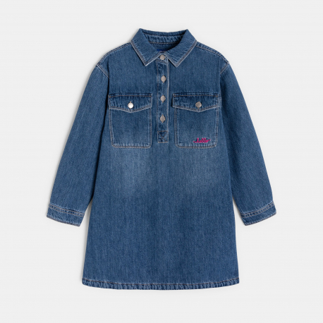 Okaidi Robe denim bleu Fille