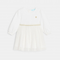 Obaibi Robe chic bi-matiere blanche bebe fille