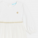 Obaibi Robe chic bi-matiere blanche bebe fille