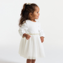 Obaibi Robe chic bi-matiere blanche bebe fille