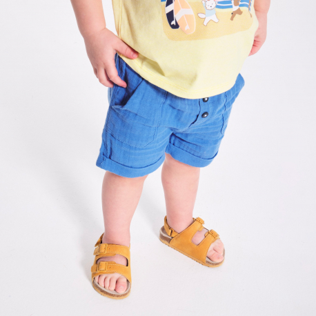 Obaibi Σορτς βαμβακερό, ελαφρύ από γκοφρέ ύφασμα για μωρά αγοράκια