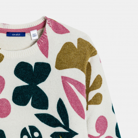 Okaidi Πουλόβερ με τυπωμένα σχέδια φλοράλ για κορίτσια