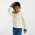 Obaibi Sweat zippe teddy beige a motif animalier bebe garcon