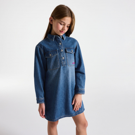Okaidi Robe denim bleu Fille