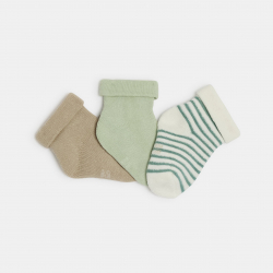 Obaibi Chaussettes chaudes bebe naissance vert (lot de 3)