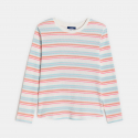 Okaidi T-shirt manches longues cotele raye rose fille