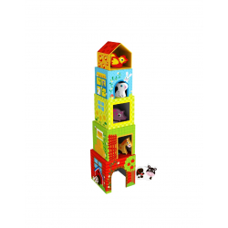Ξύλινοι κύβοι στοίβαξης TOOKY TOY Nesting Box Farm