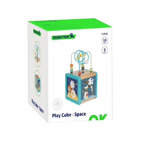Ξύλινος κύβος δραστηριοτήτων TOOKY TOY Play Cube Space