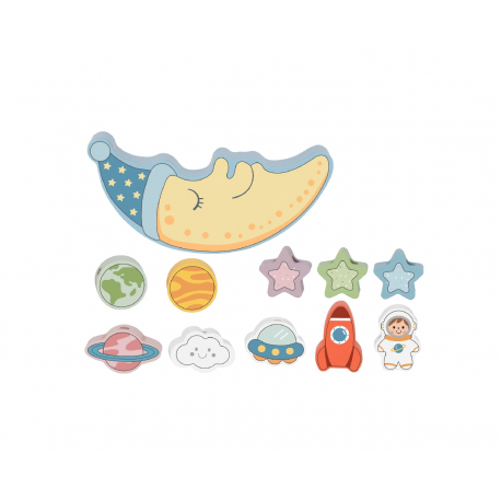 Ξύλινο σετ ισορροπίας και κορδονιών TOOKY TOY 2in1 Space Balance