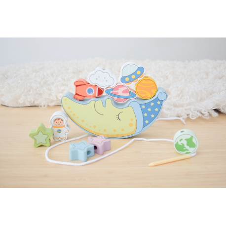 Ξύλινο σετ ισορροπίας και κορδονιών TOOKY TOY 2in1 Space Balance