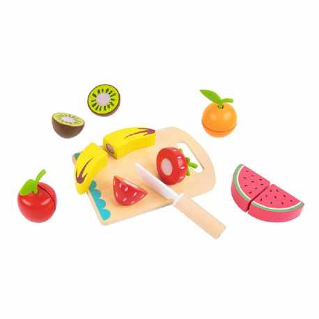 Ξύλινα φρούτα και δίσκος κοπής TOOKY TOY Cutting Fruits