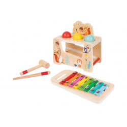 Ξύλινες μπάλες με σφυράκι και ξυλόφωνο TOOKY TOY Pound & Tap Bench