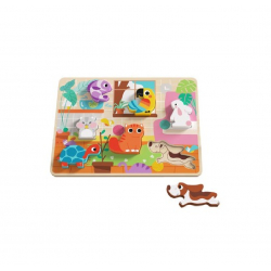 Ξύλινο παζλ σφηνωμάτων με κατοικίδια TOOKY TOY Chunky Puzzle Pet