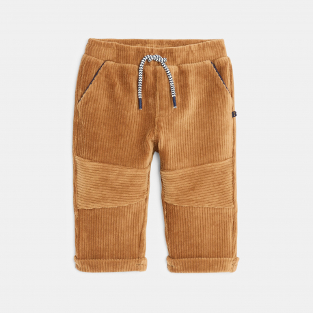 Obaibi Παντελόνι από βελούδο σε ανοιχτό καφέ για μωρά αγοράκια