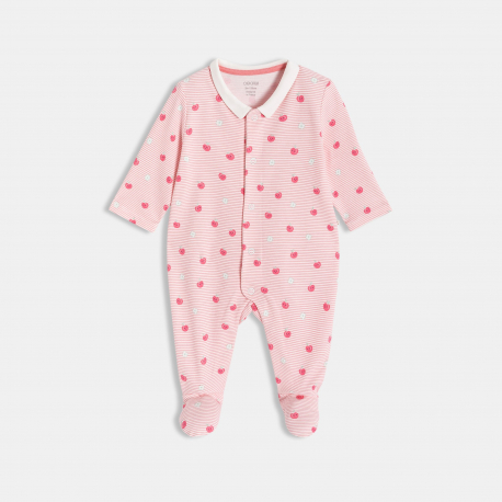 Obaibi Dors-bien raye rose bebe fille